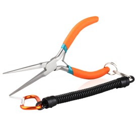 SPEEDWOX 6 Inch Long Nose Pliers with Anti-Lost Lanyard, Mini Long Nose Pliers with Non-Serrated Edge, Mini Precision Wire Loop Pliers for Hard to Reach Narrow Spaces