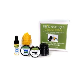 Clinically Tested Eczema Kit. (1/4-oz Jar) Eczema Cream; (1/4-oz Jar) Black Lava Salt Scrub; (1-Dram) Eczema Oil