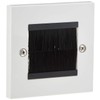 Aerials, Satellites and Cables White Cable Entry/Exit Brush Faceplate for