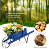 CHEFJOY Wooden Wagon Planter, Decorative Wheelbarrow Cart Plant Pot with