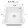 MONSINTA Bar Sink, Bar Sink Undermount, 17" x 19" White
