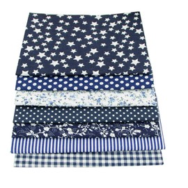 7pcs Dark Blue 19.7" x 19.7" 100% Cotton Fabric for DIY Sewing Patchwork quilting squares bundles