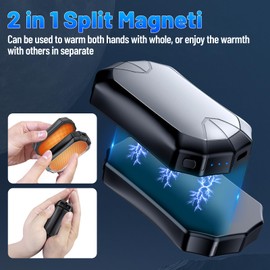 Hand Warmers Rechargeable 2 Pack - Magnetic Electric Hand Warmer 3 Heating Modes Reusable Portable Pocket Heater for Women Men Outdoor Fishing Golf Hunting Camping, Silver