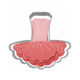 Large Size Dress Shaped Cookie Cutter, Stainless Steel Ballet Dress Wedding Princess Dress Cookie Cutter, 4 Inches