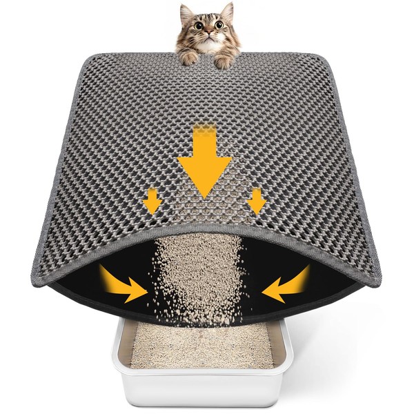 Cat Litter Mat-24"X18" Litter Box Mat for Kitty, EVA Honeycomb