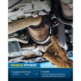 PHILTOP Rear High Flow Catalytic Converter Compatible with Nissan Sentra 1.8L 2013 2014 2015 2016 2017 2018 2019 Direct-Fit Catalytic Converter Kit 16799, 644131, 41230 (EPA Compliant)