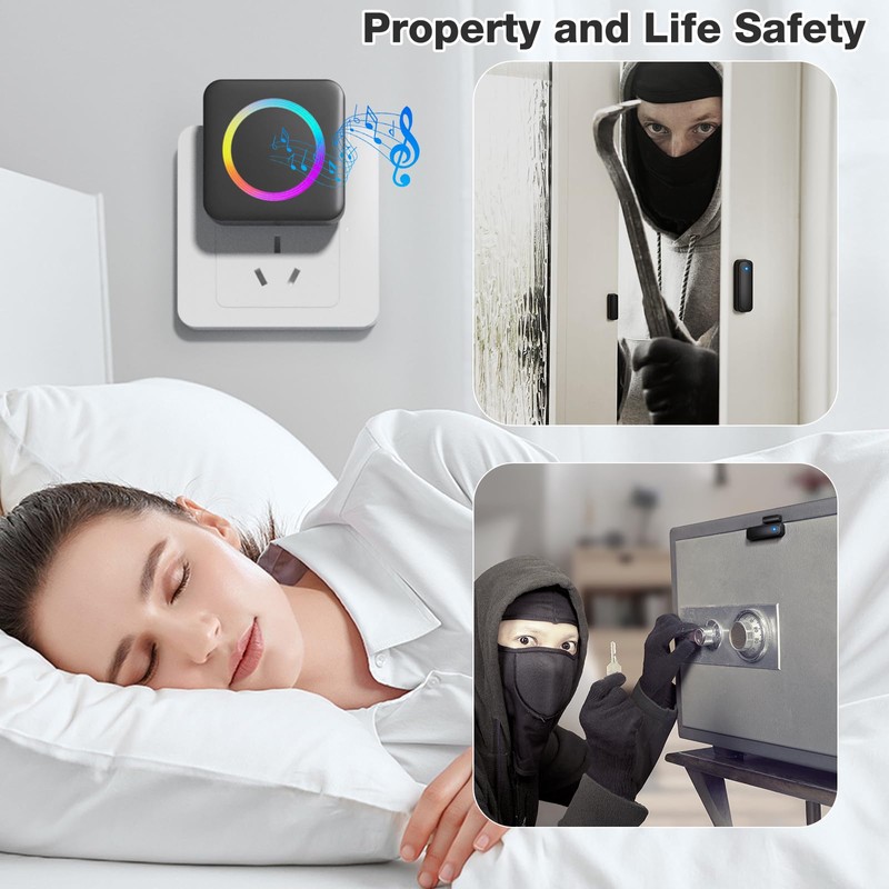 Door Chime, Satisure Wireless Door Sensor Chime When Door Opens,