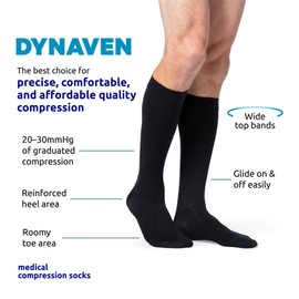 SIGVARIS Menâs DYNAVEN Closed Toe Calf-High Socks 20-30mmHg ML Crispa