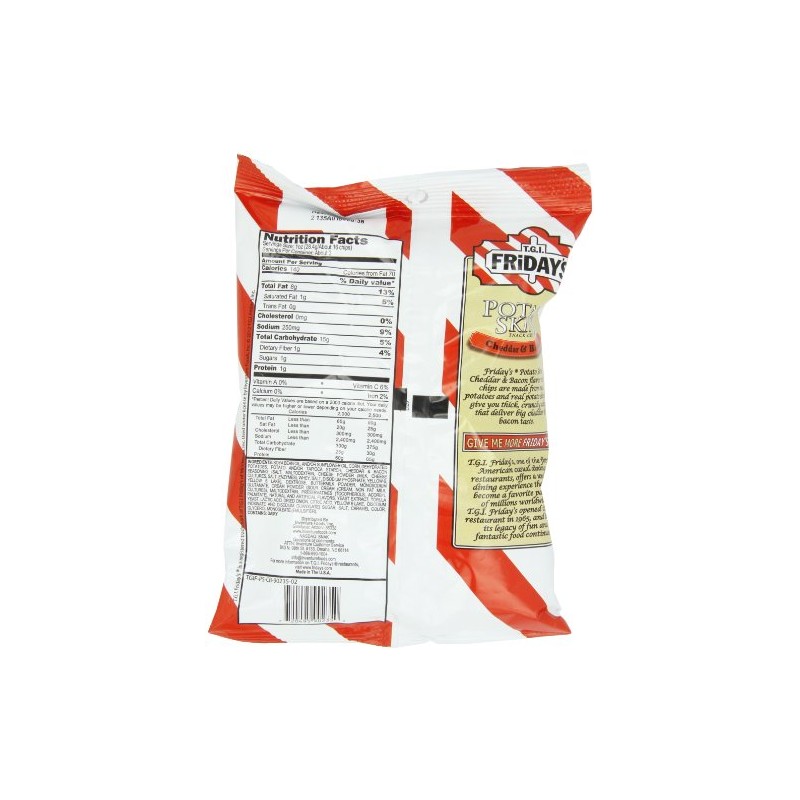 Poore Brothers Tgif Potato Skins Cheddar And Bacon Flavor, 3-Ounces