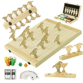 Magnetic Horse Race Board Game, Party Games with Magnet Wood Board, 12 Horses, 2 Pokers, 100 Chips, Fair Horse Racing Game, Smooth Gameplay, Family Nights, Luxurious Gift, Edyfico GSM301