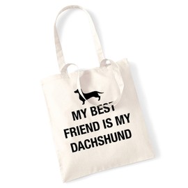 Flox Creative My best friend is my dachshund tote bag