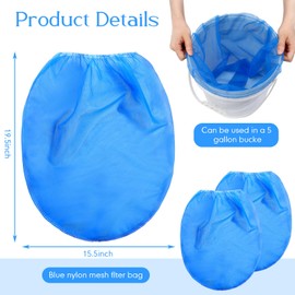 Patelai 30 Pcs 5 Gallon Paint Strainer Bags Blue Fine Nylon Mesh Elastic Top Bag Strainers for Hydroponics, Brewing, Gardening for Use with Paint Sprayers
