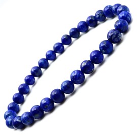 Lapis Lazuli Bracelet 6mm December Birthstone Natural Stone Power Stone, 内周 約16.5cm, Stone