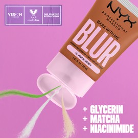 NYX PROFESSIONAL MAKEUP Bare With Me Blur Skin Tint Foundation Make Up with Matcha, Glycerin & Niacinamide - Warm Honey