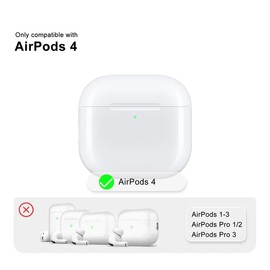 LoeoeL for Airpods 4 Case Clear, Transparent Silicone Cute Girly Airpods 4th Generation Case with Keychain, Hard Shell Plastic Airpods Cover Accessories for Women Girls, Bright Neon Green Lime