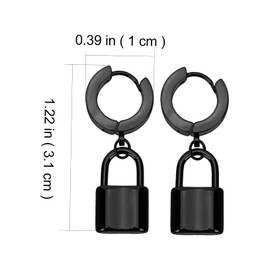 Ipetboom 1Pair Hoop Earrings for Women Lock Style Earrings Lightweight and Comfortable Design Novelty Ear Jewelry for Daily Wear and Special Occasions present Option