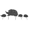 4Pcs Metal Hedgehog Decorative Garden Stakes Cute Animal Hollow Design