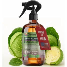 Liquid Power Cabbage Fertilizer Spray – Ready-to-Use Liquid Plant Food Mist for Cabbage – Premixed, Easy Application – Fast-Acting Formula for Growth, Roots & Yield – Indoor & Outdoor Use – 8 oz