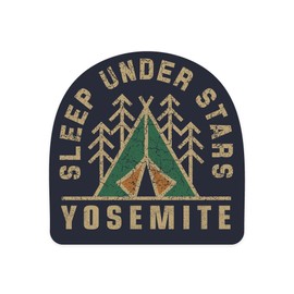Die Cut Sticker Yosemite National Park, California, Sleep Under Stars, Contour Vinyl Sticker 1 to 3 inches (Waterproof Decal for Cars, Water Bottles, Laptops, Coolers), Small