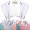 Pack of 24 Flower Writing Papers, with 12 Flower Paper