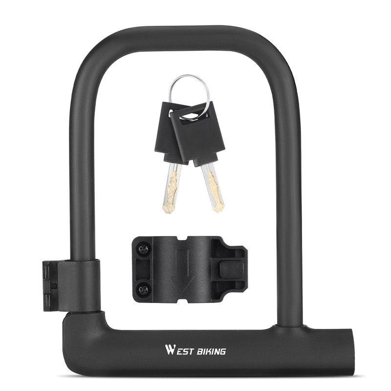 WEST BIKING Bike Lock U-Lock Heavy Duty Bicycle Motorcycle Anti-Theft