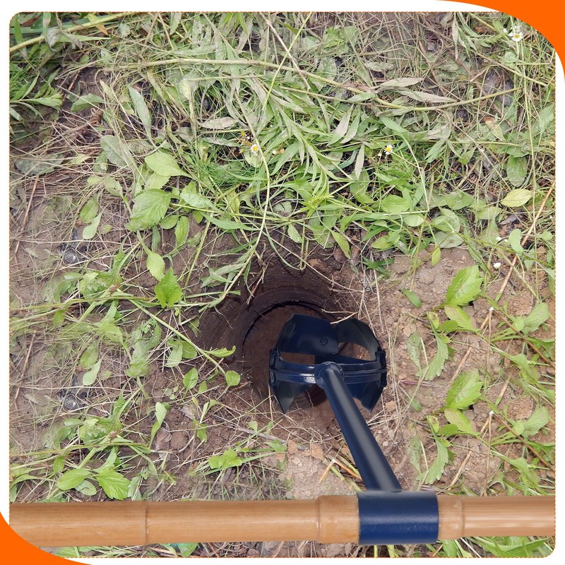 Leriton Hand Auger Post Hole Digger 6"x 46" with Non-Slip