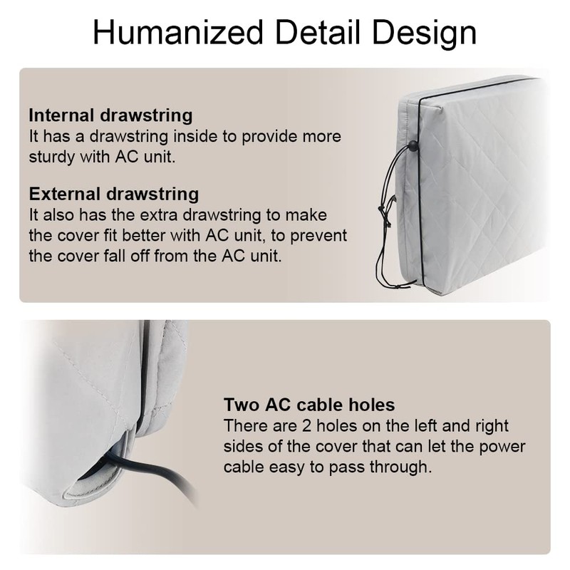 Indoor Air Conditioner Cover Window AC Unit Cover with Drawstring