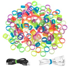 Aeaocvo Pack of 200 Rubber Rings, 12 mm Small Elastic Band Wide, Rubber Bands for Wire Cable Management, Home, Office, School Organisation