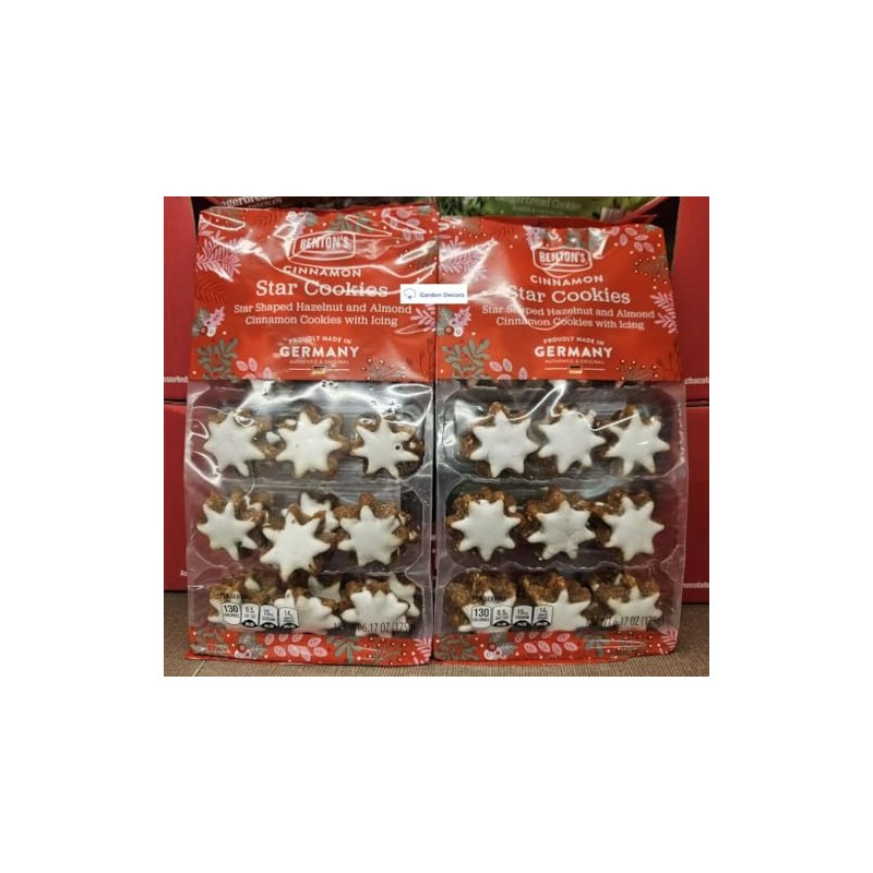Bentons Cinnamon Star Cookies 6.17oz 175g (2 Bags)