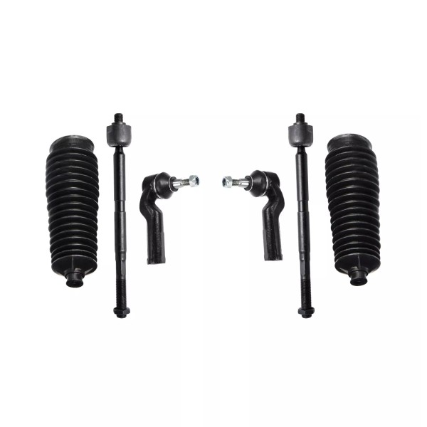 PartsW 6 Pc Inner and Outer Tie Rod Ends Bellow