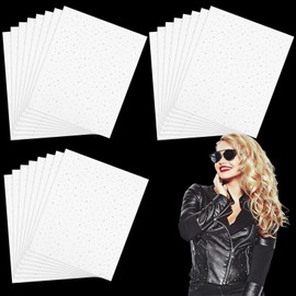 24 Pcs Iron on Rhinestone Sheets for Clothing, Rhinestone Heat Transfer Sheets with White Glass Crystals, Transfers for DIY Crafts, Apparel & Home Decor(1.5 mm, 4 mm)