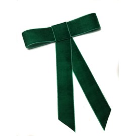 EmilyRose Couture Large Velvet Hair Bow Collection (Barrette, Dark Green)