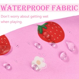 Toddler Mittens Kids Winter Gloves Baby Adjustable Cold Weather Windproof Mittens Toddler Boys Warm Fleece Snow Ski Gloves Girls 6-24 Months (Pink Strawberries,S)