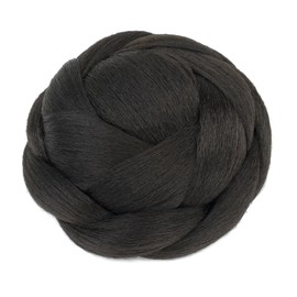 IMISSU Medium Size Instant Updo Wig Braided Hair Bun Chignon for Dancers Hair Cover Donut Hairpiece Scrunchie (Brown)