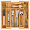 BAMEOS Bamboo Expandable Drawer Organizer, 5-7 Slots Kitchen Drawer Organizer,