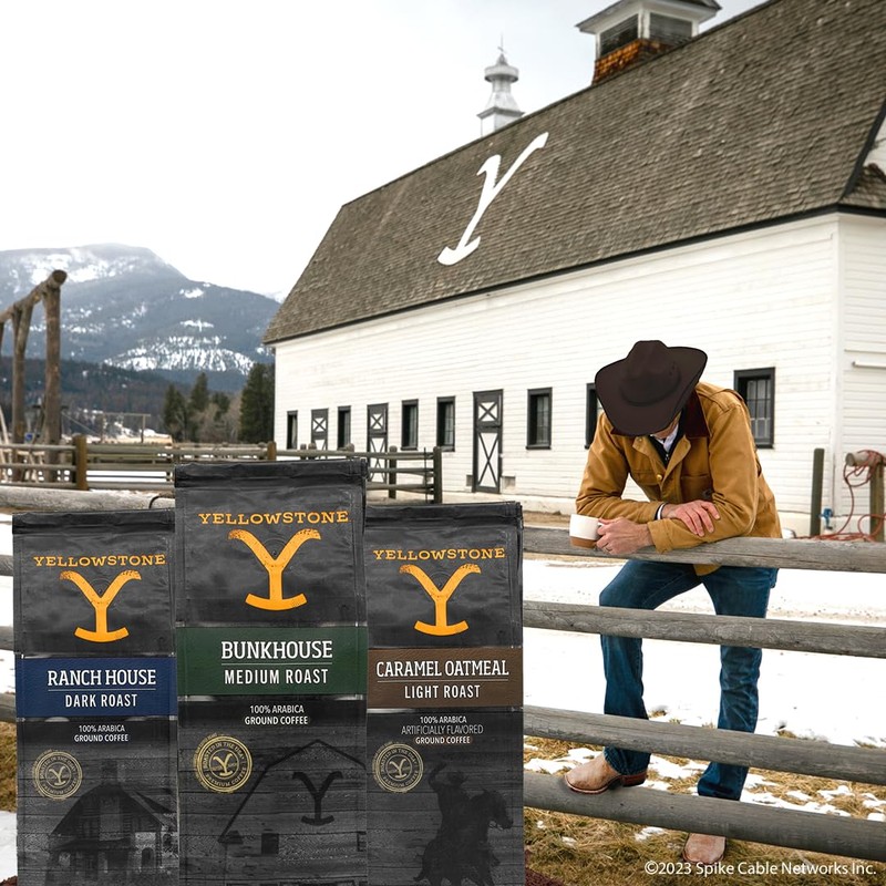 Yellowstone Ranch House Dark Roast Coffee,100% Arabica Ground Coffee, 12