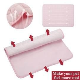Mayper Pet Cooling Pad for Dog Cat Ice Silk Dog Cooling Mat Soft Dog Cooling Pad Comfortable Cool Mat Pet Pad (Pink, 21.65 * 27.55Inch)