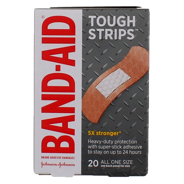 BAND-AID® Brand WATER BLOCK® TOUGH STRIPS™ Bandages All One Size, 20 Count