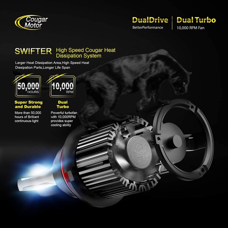 Cougar Motor 9007 Auxiliary Fog Bulb, Off-Road DRL Pack of