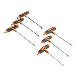 Bahco 903T-1 T-Handle Screwdriver Set for Hexagonal Head Screws, Silver/Black/Orange, Set of 6 Pieces