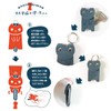 KUROKAWA Mini Key Cover, Cat Protection, Genuine Leather, Ring Included,