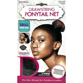 DONNA Wig Cap Drawstring Ponytail Net | Ballet Hair Nets for Bun | Small Hairnet for Girls’ Ballet Bun & Sleeping Hair Protection
