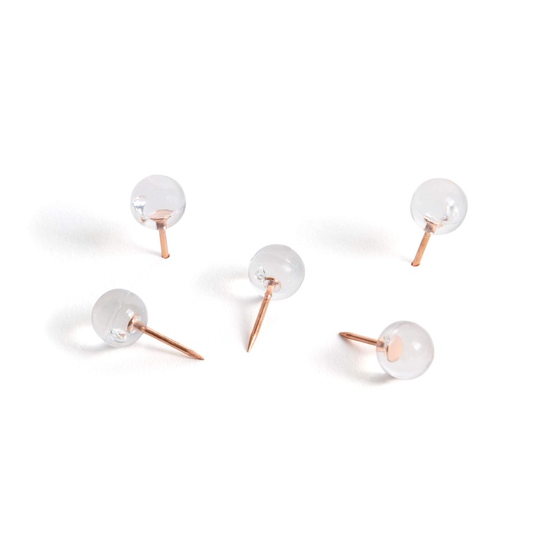 U Brands Sphere Push Pins, Clear Head with Rose Gold
