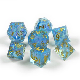 7 Polyhedral Resin Dice with Storage Box (Blue)