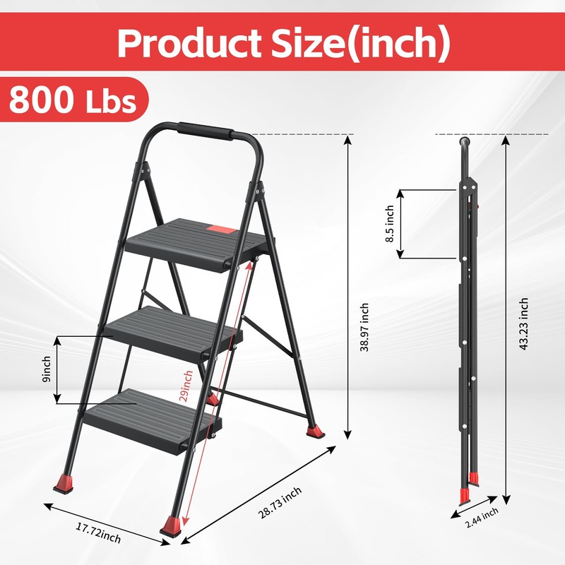 Step Ladder Foldable Folding Stool - for Home Adults Kitchen