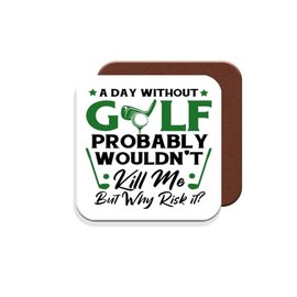 Coaster Gift for Golfer/Golf - A Day Without Golf - Giftset - Made by MUGGZ in The UK