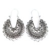 antiqued Silver earrings hoops filigree medallion door knocker hoop huggie