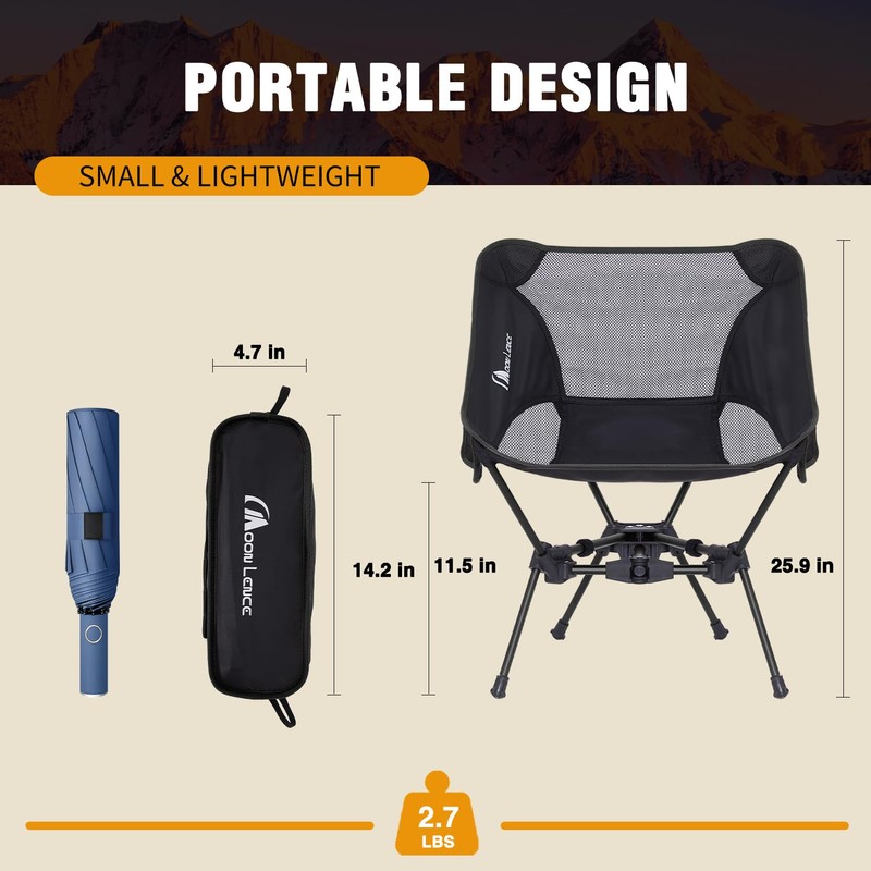 MOON LENCE Portable Camping Chair Backpacking Chair - The 4th