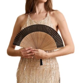 Handheld Fan for Women Foldable, Vintage Bamboo Folding Hand Fan for line dancing, Party