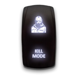 KILL MODE - White - STARK 5-PIN Laser Etched LED Rocker Switch Dual Light - 20A 12V ON/OFF
